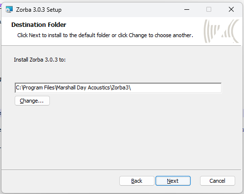 Installation Destination Folder Destination Folder